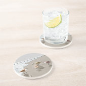 Flussuferläufer an der Küstenlinie Sandstein Untersetzer (Seite)