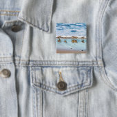 Flussuferläufer, die entlang den Strand laufen Button (Beispiel)