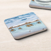 Flussuferläufer, die entlang den Strand laufen Untersetzer (Linke Seite)