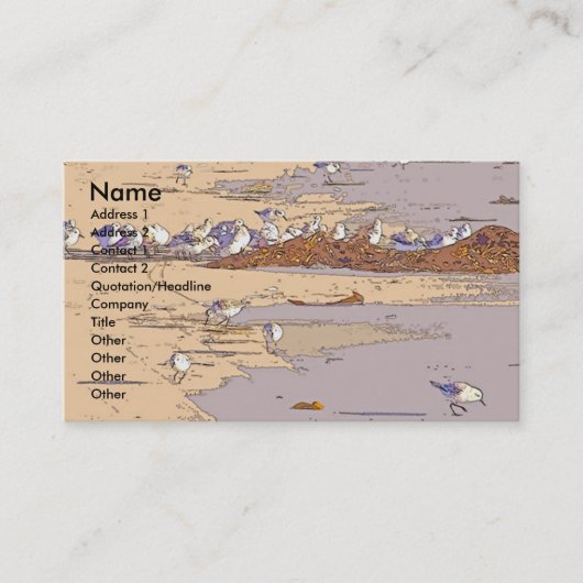 Flussuferläufer-Digital-Visitenkarte Visitenkarte (Vorderseite)