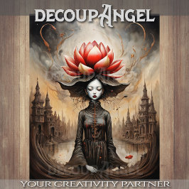 Flüster des Lotus - Decoupage - Seidenpapier