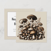 Flüsterholz: Nahtloses Pilz-Muster Collec Einladung (Vorne/Hinten)