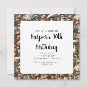 Flüsterholz: Nahtloses Pilz-Muster Collec Einladung (Rückseite)