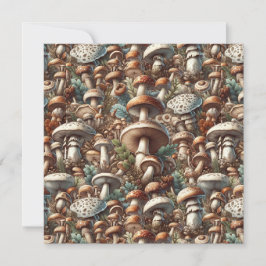 Flüsterholz: Nahtloses Pilz-Muster Collec Einladung