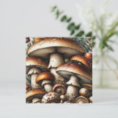 Flüsterholz: Nahtloses Pilz-Muster Collec Einladung (Stehend Vorderseite)