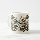 Flüsterholz: Nahtloses Pilz-Muster Collec Kaffeetasse (Vorderseite Links)