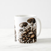 Flüsterholz: Nahtloses Pilz-Muster Collec Kaffeetasse (VorderseiteRechts)