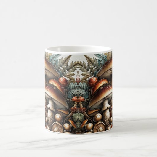 Flüsterholz: Nahtloses Pilz-Muster Collec Kaffeetasse (Mittel)