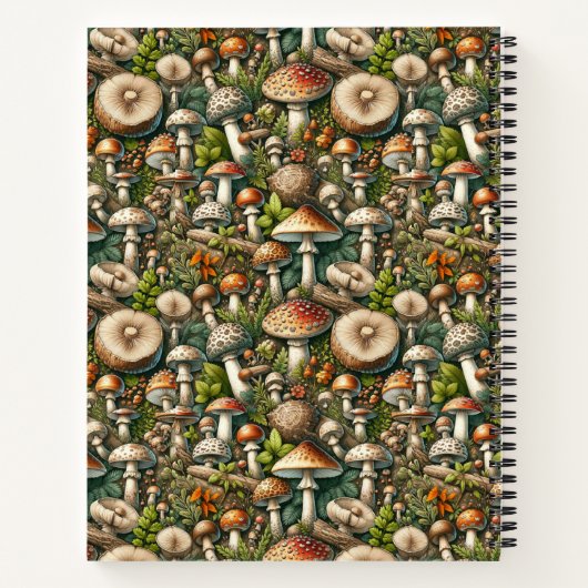 Flüsterholz: Nahtloses Pilz-Muster Collec Notizblock (Rückseite)