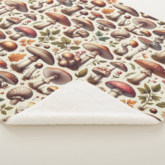 Flüsterholz: Nahtloses Pilz-Muster Collec Sherpadecke (3/4)