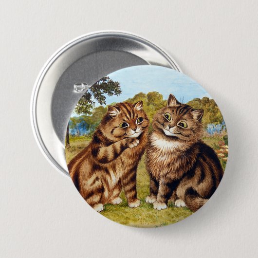 Flüsterkatze, Louis Wain Button (Vorne & Hinten)