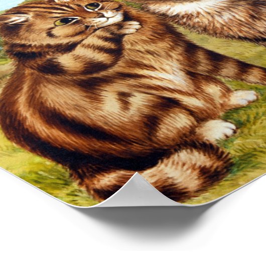 Flüsterkatze, Louis Wain Poster (Ecke)