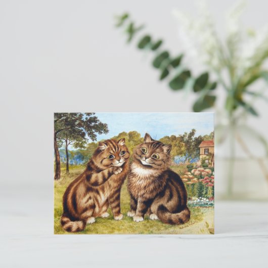Flüsterkatze, Louis Wain Postkarte (Stehend Vorderseite)