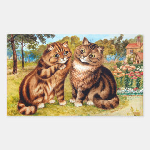 Flüsterkatze, Louis Wain Rechteckiger Aufkleber