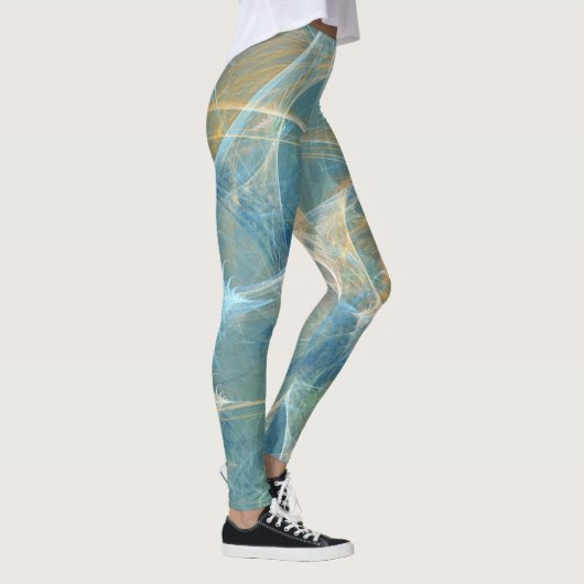 Flüstern-3D-Abstraktes Fraktal Leggings (Rechts)