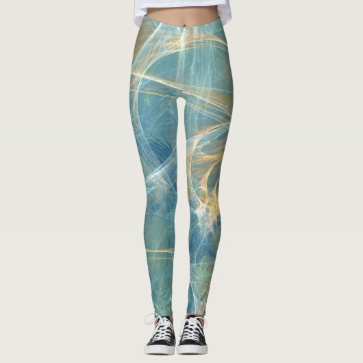 Flüstern-3D-Abstraktes Fraktal Leggings (Vorderseite)