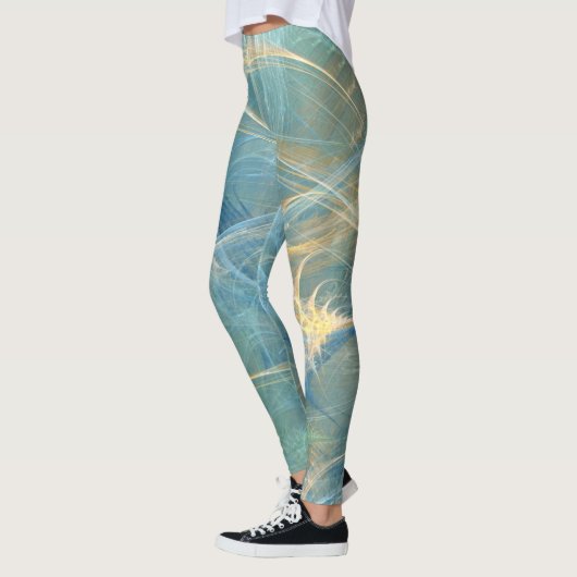 Flüstern-3D-Abstraktes Fraktal Leggings (Links)