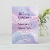 Flüstern aus Seide: Träume pastellfarbene Wellen R Einladung (Stehend Vorderseite)