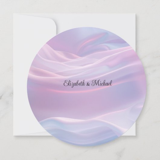 Flüstern aus Seide: Träume pastellfarbene Wellen R Einladung (Rückseite)