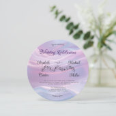 Flüstern aus Seide: Träume pastellfarbene Wellen R Einladung (Stehend Vorderseite)