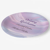 Flüstern aus Seide: Träume pastellfarbene Wellen R Pappteller (Schrägansicht)