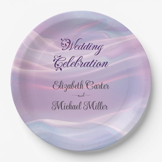 Flüstern aus Seide: Träume pastellfarbene Wellen R Pappteller (Vorderseite)