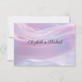 Flüstern aus Seide: Träume pastellfarbene Wellen R RSVP Karte (Rückseite)