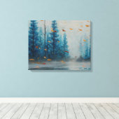 Flüstern Blätter Blauwald Dreamscape Abstrakt Leinwanddruck (Insitu (Holzboden))