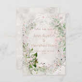 Flüstern & Blush-Hochzeit Sichern Sie die Datumska Save The Date (Vorne/Hinten)