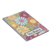 Flüstern Blüten verkomplizierte Dot Art Blumendesi Notizblock (Rechte Seite)