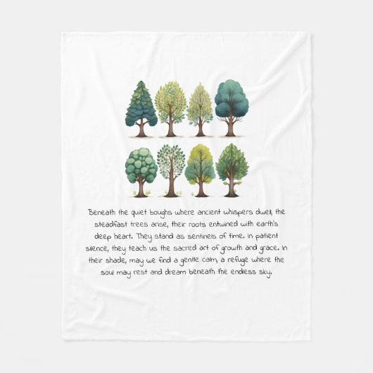 Flüstern der alten Bäume - Gemütliches Blumengeste Fleecedecke (Vorderseite)