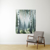 Flüstern der Birke: Bezauberndes Waldband Wandteppich (Beispiel)