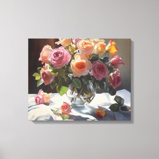 Flüstern der Elegance: Eine blumenreiche Ode Leinwanddruck (Vorderseite)