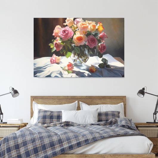 Flüstern der Elegance: Eine blumenreiche Ode Leinwanddruck (Insitu (Schlafzimmer))