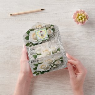 Flüstern der Elegance: Rose-Spitze und zeitlose St All In One Einladung