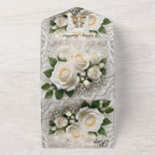 Flüstern der Elegance: Rose-Spitze und zeitlose St All In One Einladung (Außenbereich)