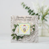 Flüstern der Elegance: Rose-Spitze und zeitlose St Save The Date (Stehend Vorderseite)