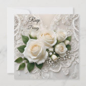 Flüstern der Elegance: Rose-Spitze und zeitlose St Save The Date (Rückseite)
