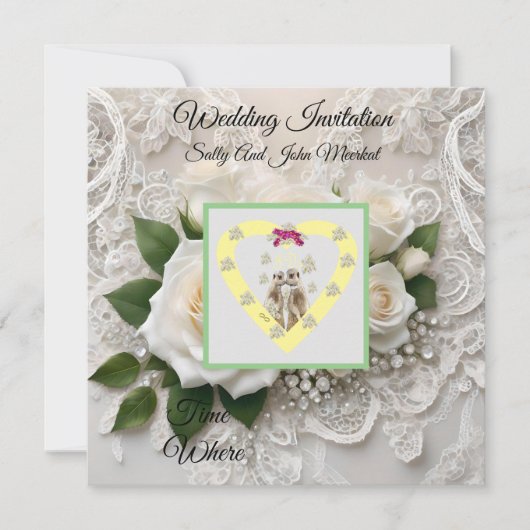 Flüstern der Elegance: Rose-Spitze und zeitlose St Save The Date (Vorderseite)
