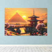 Flüstern der Ewigkeit: Sakura-Brücke Leinwanddruck (Insitu (Holzboden))