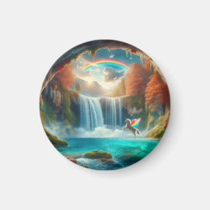 Flüstern der Fantasie: Unicorn's Kaskade im Herbst Magnet