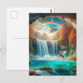 Flüstern der Fantasie: Unicorn's Kaskade im Herbst Postkarte (Vorne/Hinten)