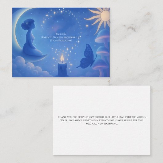 Flüstern der flachen Mondkarte Mitteilungskarte (Vorne/Hinten)