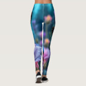 Flüstern der Garden Blue Butterfly & Mauve Rose Leggings (Rückseite)