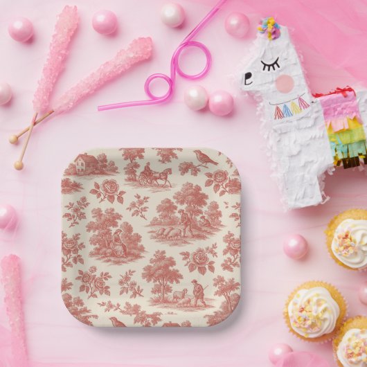 Flüstern der Landschaft - Papiertüte aus Rotem Sei Pappteller (Party)