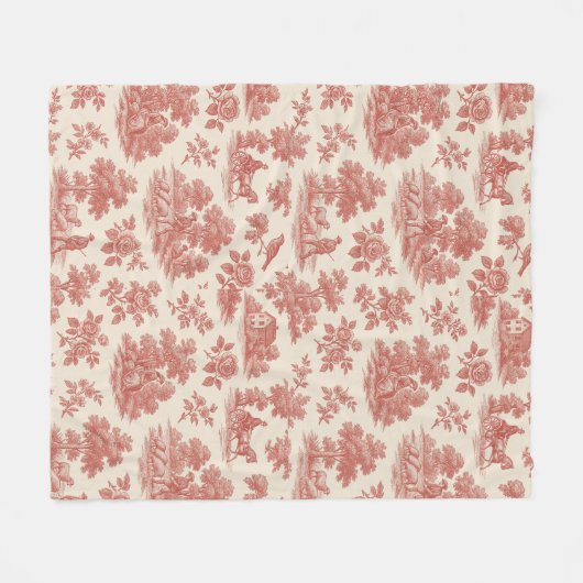 Flüstern der Landschaft - Rustikale Rote Seilfalle Fleecedecke (Vorderseite (Horizontal))