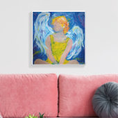 "Flüstern der Liebe" Angel Canvas Print Leinwanddruck (Insitu (Wohnzimmer))