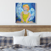 "Flüstern der Liebe" Angel Canvas Print Leinwanddruck (Insitu (Schlafzimmer))
