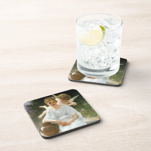 Flüstern der Liebe, Erste Reverie von Bouguereau Getränkeuntersetzer (Rechte Seite)