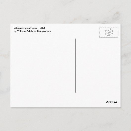 Flüstern der Liebe, Erste Reverie von Bouguereau Postkarte (Rückseite)